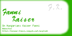 fanni kaiser business card